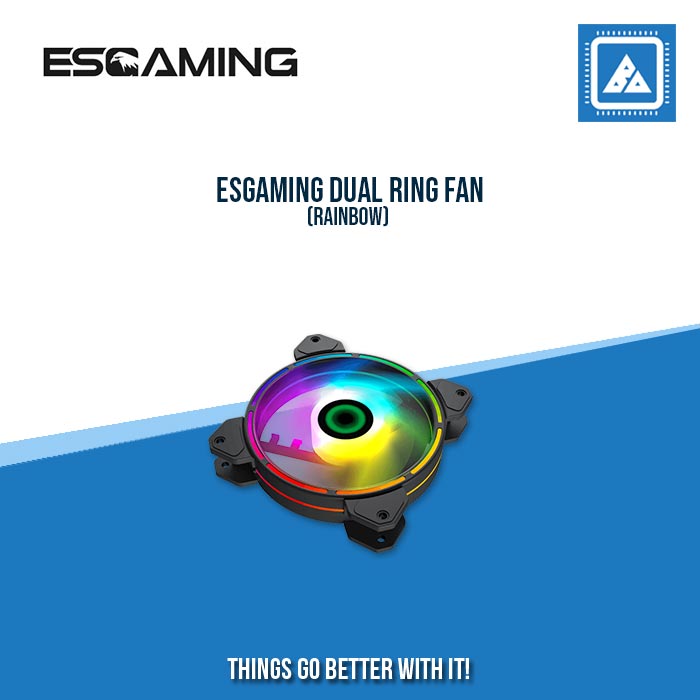 ESGAMING DUAL RING FAN (RAINBOW) ESGAMING DUAL RING FAN (RAINBOW)